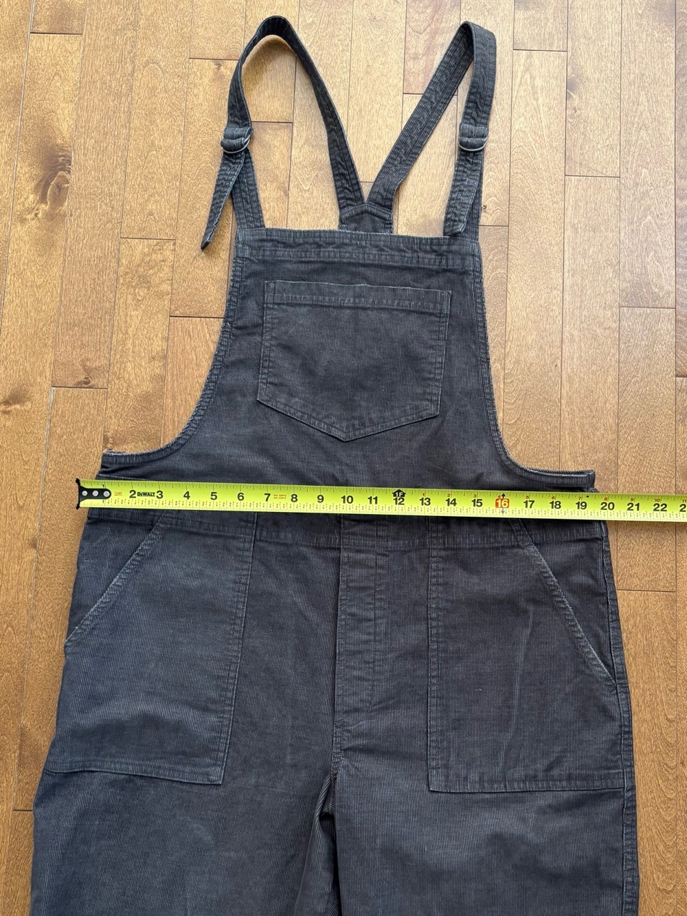 Aerie Corduroy Stretch Overalls Charcoal Grey – Women's Size Large - Picture 4 of 9